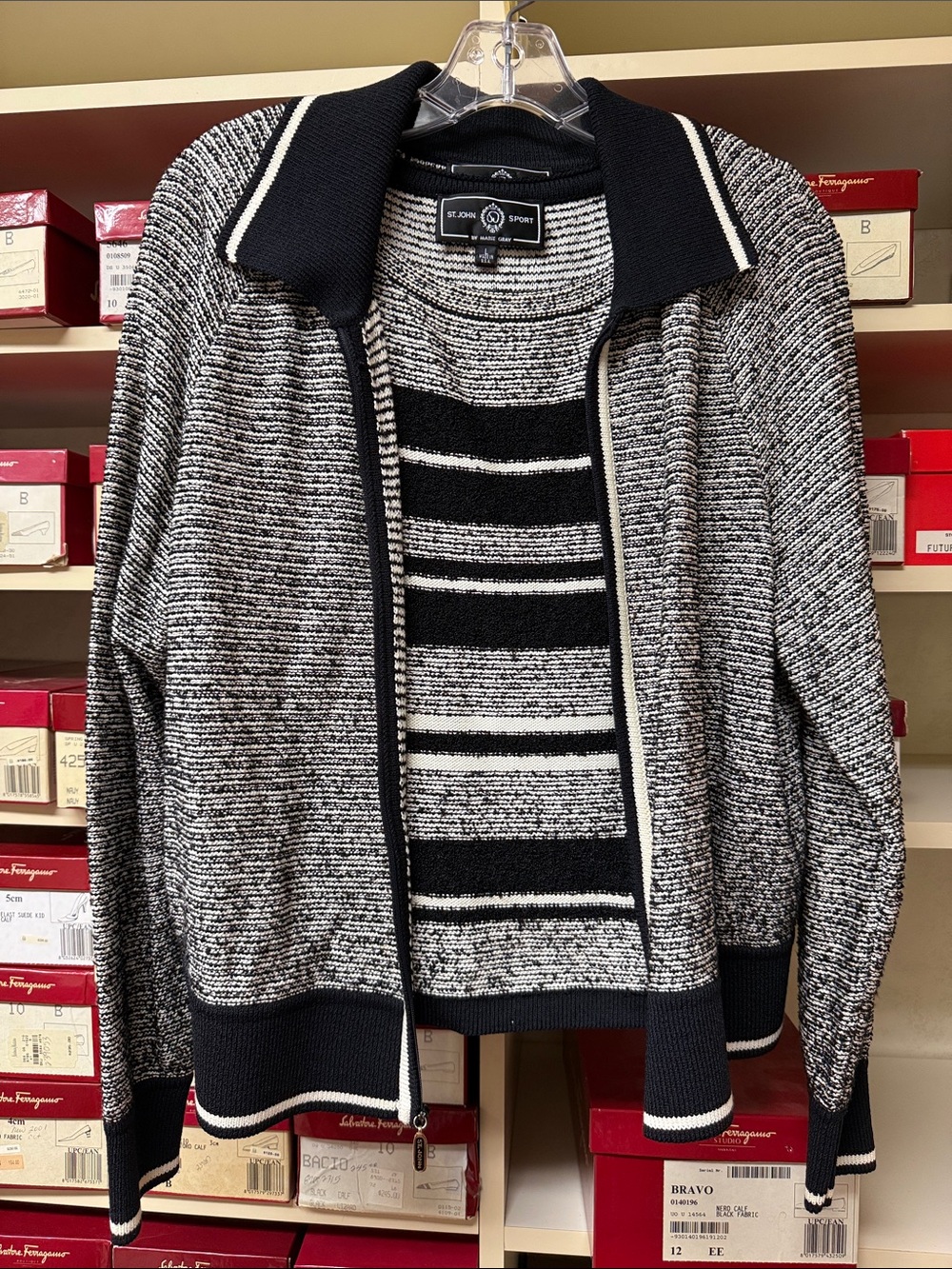 St. John’s Women’s Black & White Zip Sweater Set